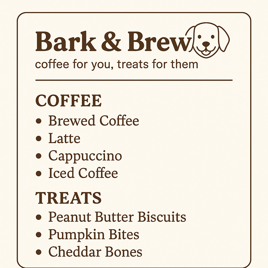 Bark & Brew Menu